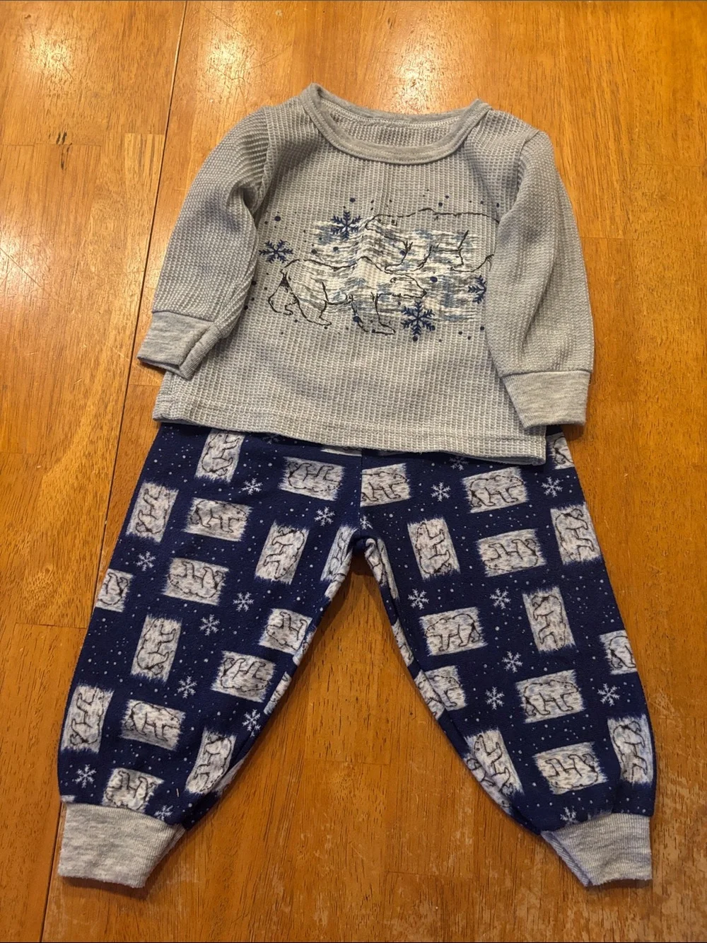Vintage Sleepy Eddies Polar Bear Pajamas Shirt and Pants Set 18 mo
